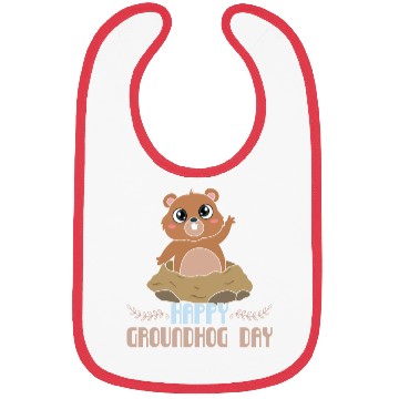 Discover Cute Kawaii Groundhog Happy Groundhog Day Bibs
