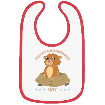 Discover Happy Groundhog Day Cute Kawaii Groundhog Bibs