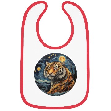 Discover tiger design in painting style Bibs