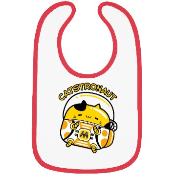 Discover Cat Astronaut Meow Cute Fruit Yellow Butter Kitty Bibs