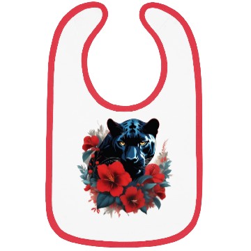 Discover Dynamic Panther Embraces Kindness in Floral Glory Bibs
