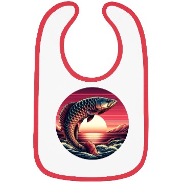 Discover Sunset with Arowana fish Bibs