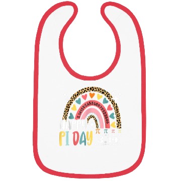 Discover Happy Pi Day Leopard Rainbow Math Teacher Bibs