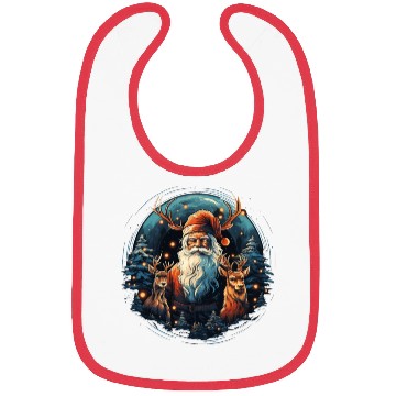 Discover Santa Claus and his reindeer Bibs