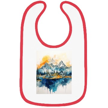 Discover Abstract Watercolor Mountain Bibs