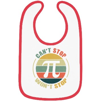 Discover Can't Stop Won't Stop Retro Pi Day Math Equations Bibs