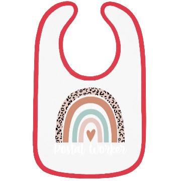 Discover Postal Worker Rainbow Leopard Funny Postal Worker Bibs