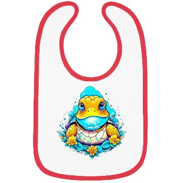 Discover Lizard sitting on top of flowers Bibs