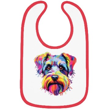 Discover Watercolor Colorful Miniature Schnauzer Bibs