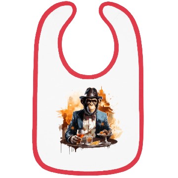 Discover Cool Business Monkey with Drink Chimpanzee Bibs