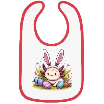 Discover Happy Easter with axolotl and bunny ears Bibs
