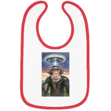 Discover FUNNY SELFIE MONKEY WITH ALIEN Bibs
