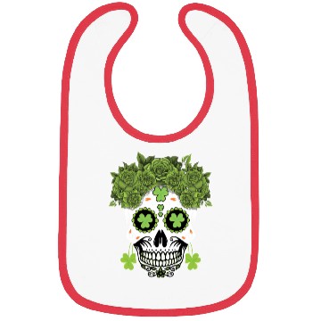 Discover St Patrick's Day Dia De Los Muertos Shamrock Bibs