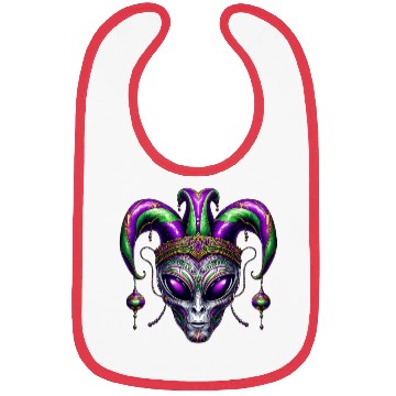Discover Mardi Gras alien with a fool's hat Bibs