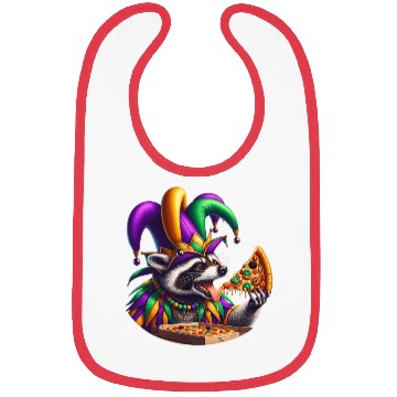 Discover Mardi Gras raccoon with fool's hat Bibs