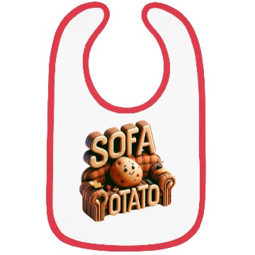 Discover Couch Potato Humor 3D Illustration Bibs