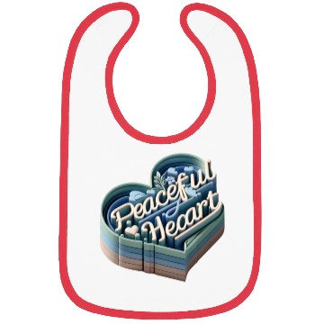 Discover 3D Peaceful Heart Typography Design Bibs