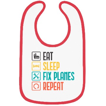 Discover Eat Sleep Fix Planes Repeat Aircraft Mechanic Bibs