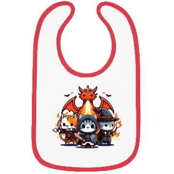 Discover Cute Kawaii Cat RPG Fantasy Board Game Dragon Bibs