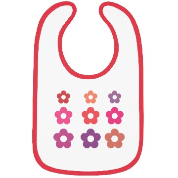 Discover Large and small pink multi-colored flowers Bibs