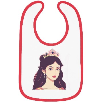 Discover Lovely Young Princess with a Pink Crown Bibs