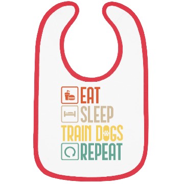 Discover Eat Sleep Train Dogs Repeat Pet Animal Lover Gift Bibs