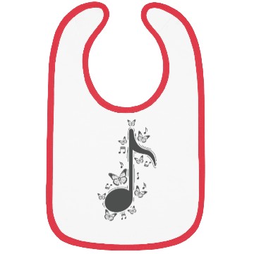 Discover Music Note with Butterflies Music Bibs