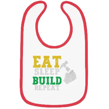Discover Eat Sleep Build Repeat Builder Fathers Day Gift Bibs