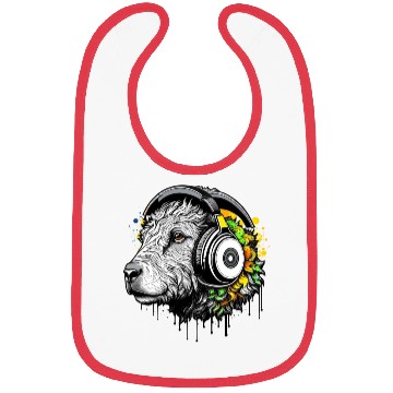 Discover Goat wearing headphones Bibs