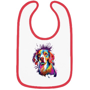 Discover Watercolor Colorful Beagle Bibs