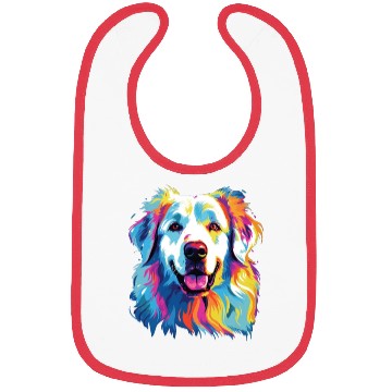 Discover Watercolor Colorful Great Pyrenees Bibs