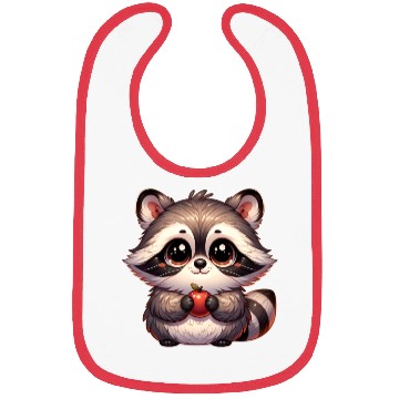 Discover Raccoon with Apple Illustration Bibs