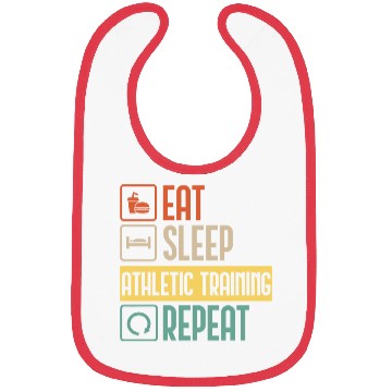 Discover Eat Sleep Athletic Training Repeat funny gift Bibs