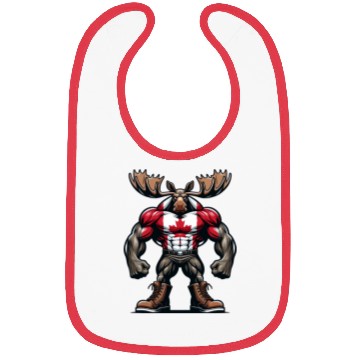 Discover Canada elk with national flag Bibs