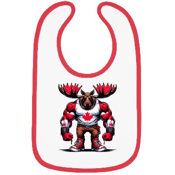 Discover Canada elk with national flag Bibs