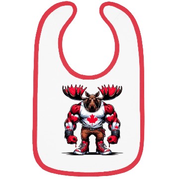 Discover Canada elk with national flag Bibs