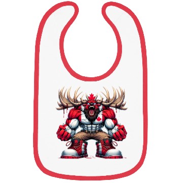 Discover Canada elk with national flag Bibs