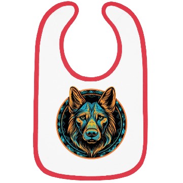 Discover German Shepherd Funny Dog Street Art Comic Pet Bibs