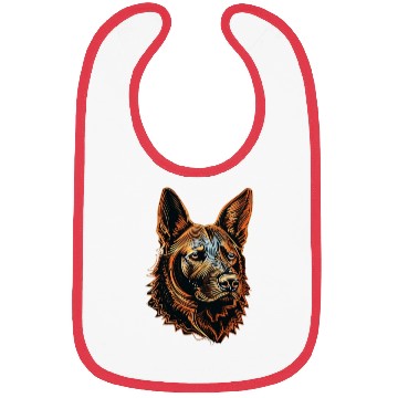 Discover German Shepherd Funny Dog Street Art Comic Pet Bibs