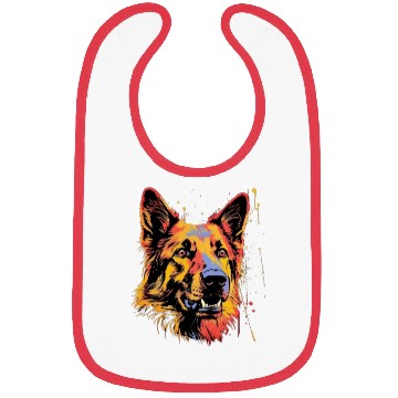 Discover German Shepherd Funny Dog Street Art Comic Pet Bibs