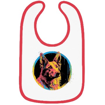Discover German Shepherd Funny Dog Street Art Comic Pet Bibs