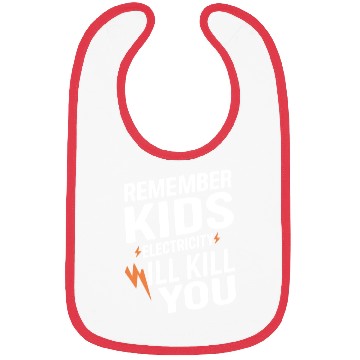 Discover Remember Kids Safety Funny Electrician Caution Bibs
