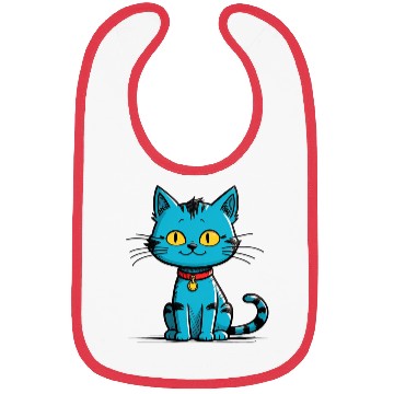 Discover Cute Blue Cat wearing Collar Bibs