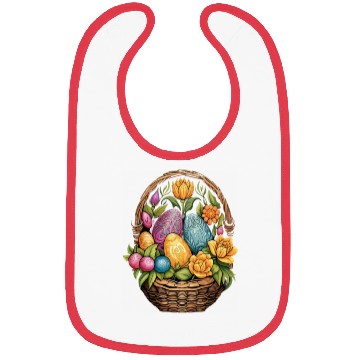 Discover Easter Day Easter Egg Basket Mandala Art Egg Hunt Bibs