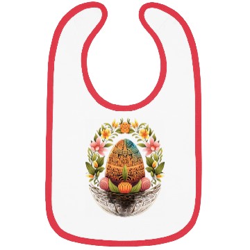 Discover Easter Day Easter Egg Basket Mandala Art Egg Hunt Bibs