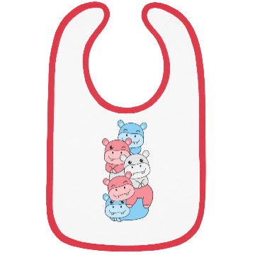 Discover Transgender Flag Pride Lgbtq Cute Hippo Stack Bibs
