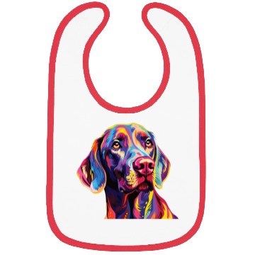 Discover Watercolor Colorful Weimaraner Bibs