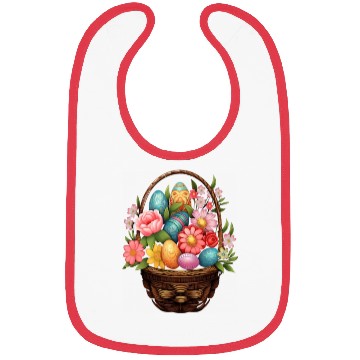 Discover Easter Day Easter Egg Basket Spring Flowers Bibs