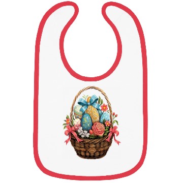 Discover Easter Day Easter Basket Colorful Eggs Flowers Bibs