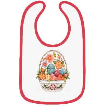 Discover Easter Day Easter Egg Basket Spring Flowers Bibs